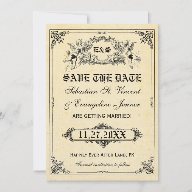 Cartões de Salvar a Data de Casamento de Contos de (Frente)