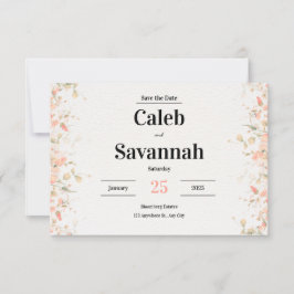 Cartões de Salvar a Data Pétala de Pêssego