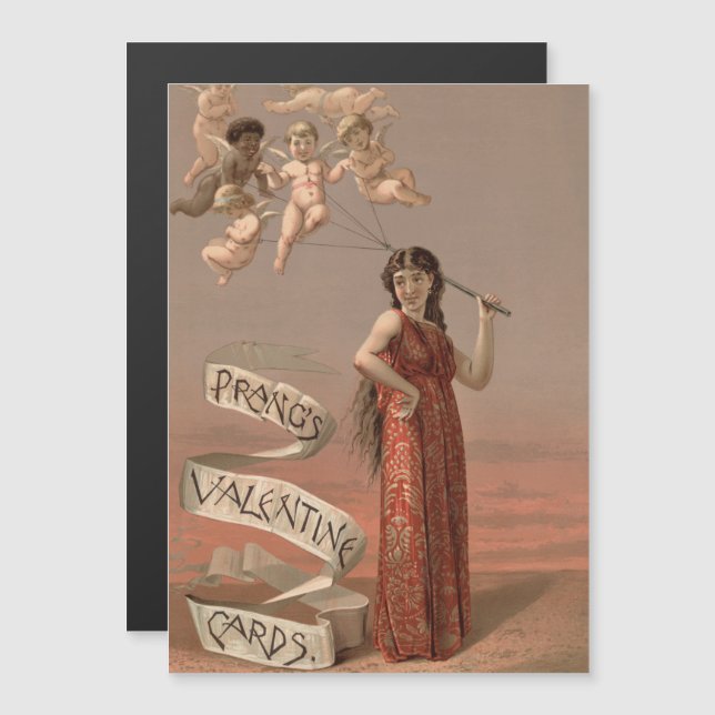Cartões de São Valentim da Prang AD, Mulher e Quer (Frente/Verso)