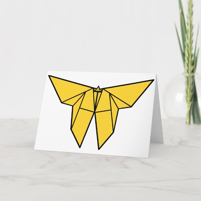 Cartões de saudação da borboleta Origami Amarela (Criador carregado)