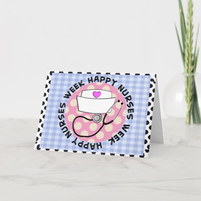 Cartões de saudação da semana da enfermeira feliz (Frente)