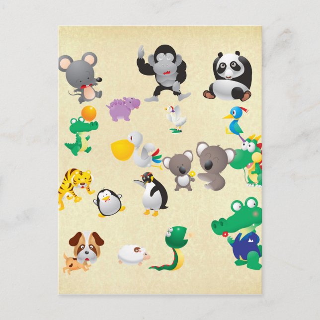 Cartões de saudação de animais de zoológico para c (Frente)