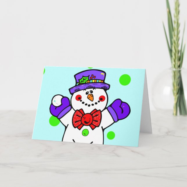 Cartões de saudação de boneco de neve (Frente)