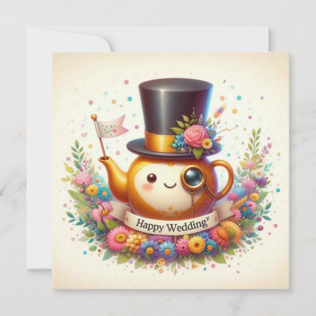 Cartões de Saudação de Casamento Feliz (Frente)