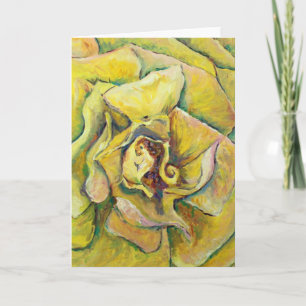 Cartões de saudação de espiral rosa amarela