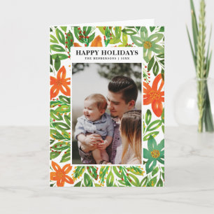 Cartões de saudação de flores pintadas para férias