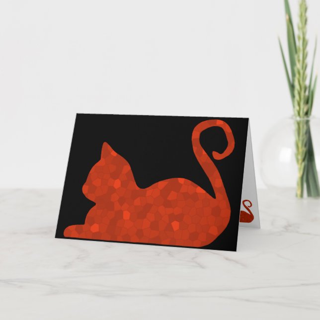 Cartões de Saudação de Gato Vermelho CrystalKatz (Frente)
