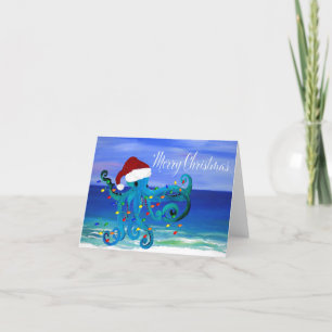 Cartões de saudação de Natal de polvo.