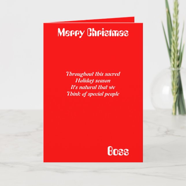 Cartões de saudação de Natal do Chefe (Frente)