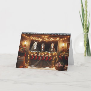 Cartões de saudação de Natal para cavalos.