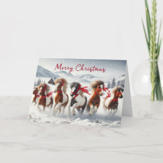 Cartões de saudação de Natal para cavalos.