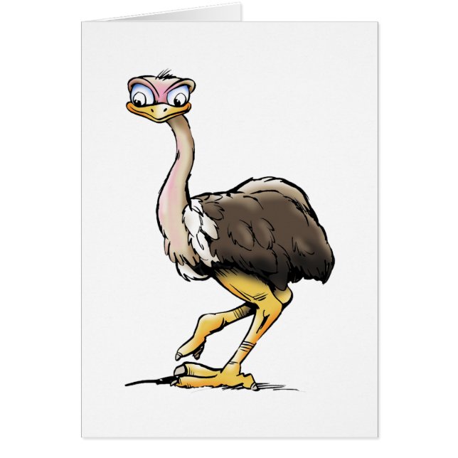 Cartões de saudação de Ostrich Engraçado (Frente)