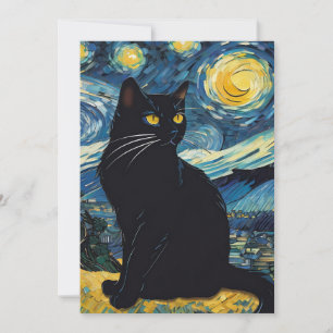 Cartões de saudação de pintura de paisagem de gato