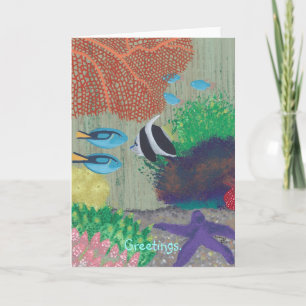 Cartões de saudação de pintura de peixes tropicais