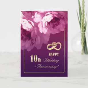 Cartões de saudação do 10º aniversário do casament