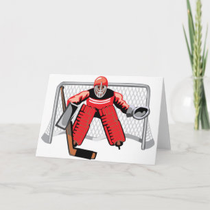 Cartões de saudação do Ice Hockey Goalie