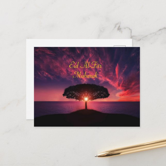 Cartões de Saudação Eid Al-Fitr (Frente/Verso In Situ)