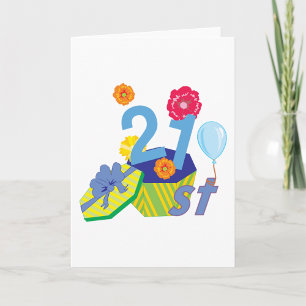 Cartões de saudação Floral aniversário de 21 anos