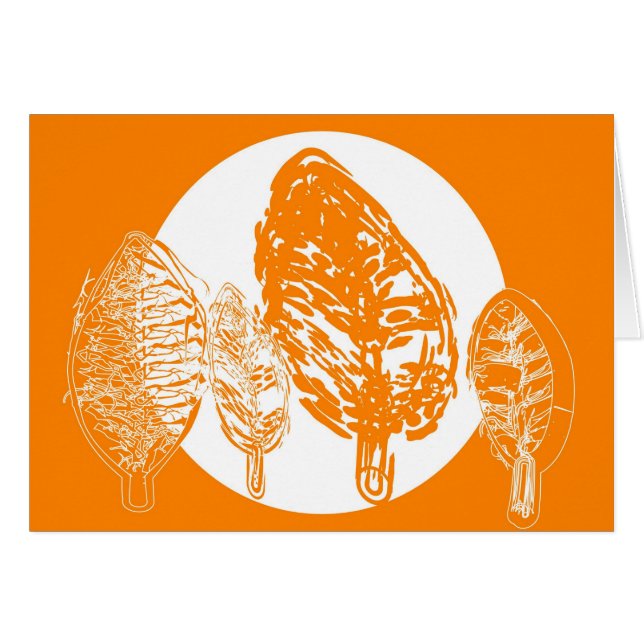 Cartões de saudação laranja (Frente Horizontal)