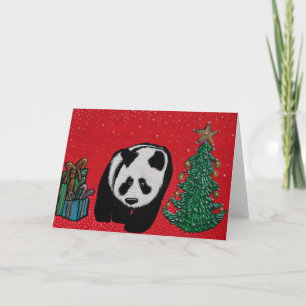 Cartões de Saudação Panda de Natal