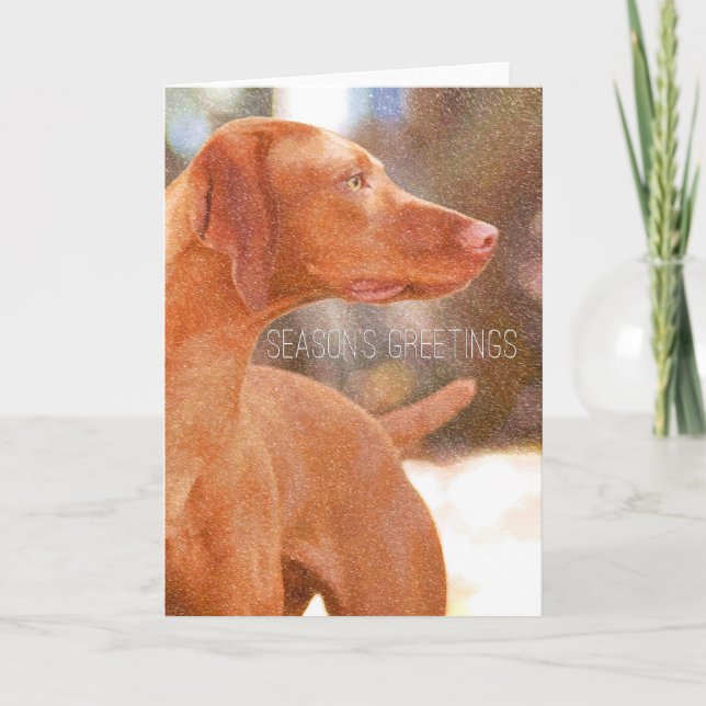 Cartões de Saudação Vizsla Christmas (Frente)