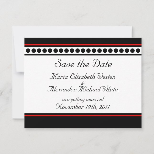 Cartões de Save the Date com Pontilhados Elegantes (Frente)