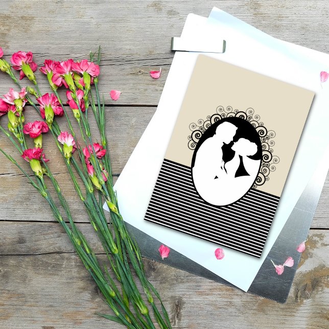 Cartões de Save the Date com Silhuetas de Noivos (Criador carregado)