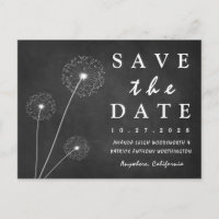 Cartões de Save The Date de Campo com Giz Dandelio