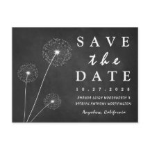 Cartões de Save The Date de Campo com Giz Dandelio