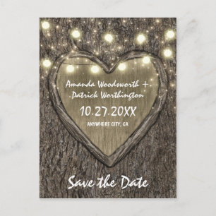 Cartões de Save The Date de Carvalho Rústico Count