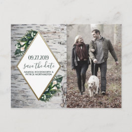 Cartões de Save the Date de casamento botânico com