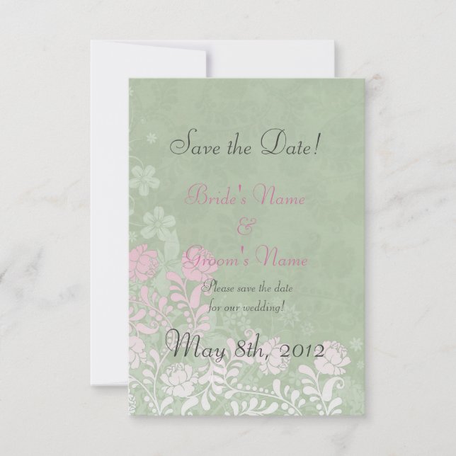 Cartões de Save the Date de Casamento Climbing Ros (Frente)
