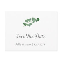 Cartões de Save The Date de casamento com Eucalipt