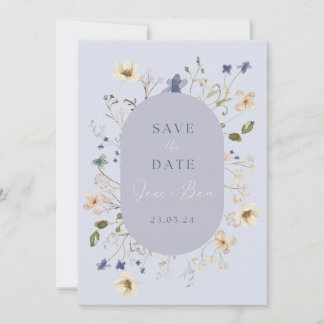 Cartões de Save the Date de Casamento com Flor Sil