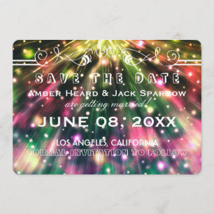 Cartões de Save the Date de Casamento com Fogos de