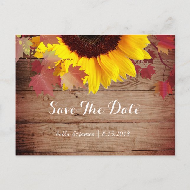 Cartões de Save the Date de Casamento com Girassói (Frente)