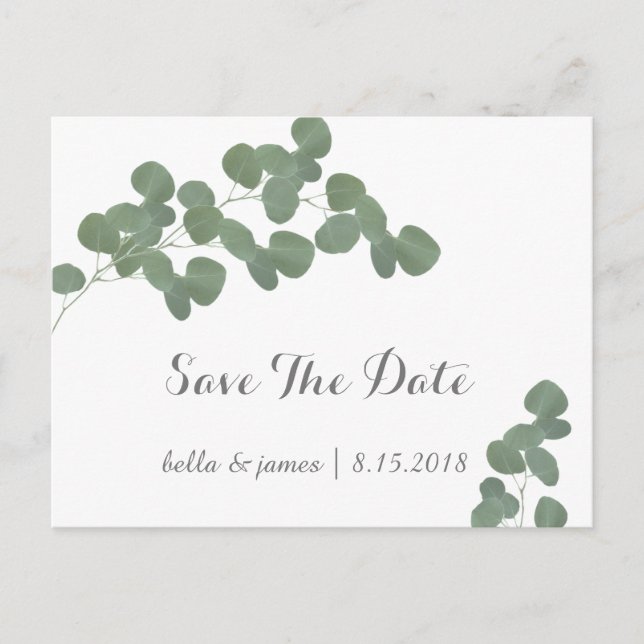 Cartões de Save The Date de casamento com ramo de  (Frente)