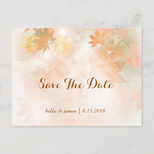 Cartões de Save The Date de Casamento de Outono Né (Frente)