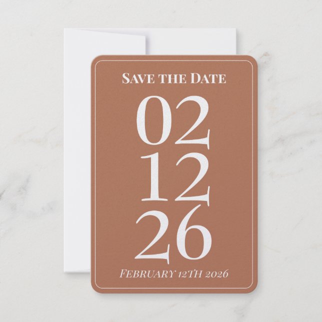 Cartões de Save the Date de casamento laranja quei (Frente)