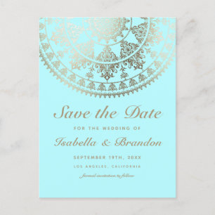 Cartões de Save the Date de Casamento Mandala Sola
