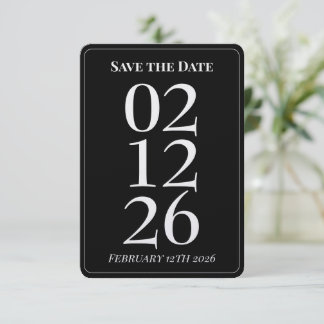 Cartões de Save the Date de Casamento Preto Simple