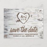 Cartões de Save the Date de casamento rústico com