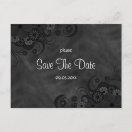 Cartões de Save The Date Florais Preto Hibisco Gót