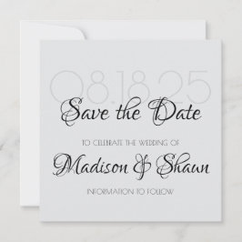 Cartões de Save the Date Minimalistas Elegantes