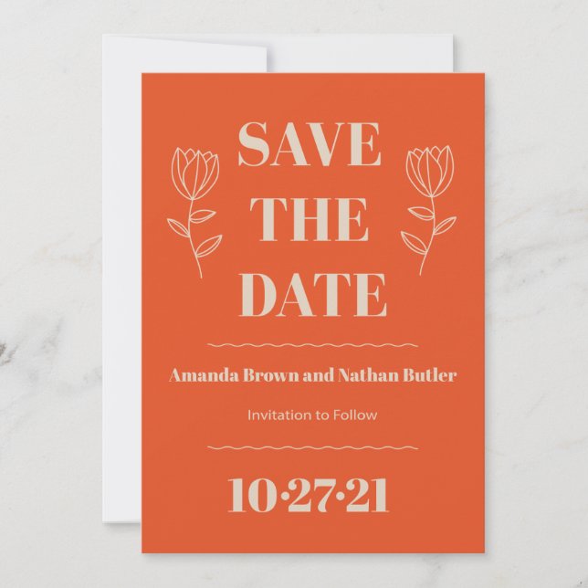 Cartões de Save the Date Personalizados Retro Mini (Frente)