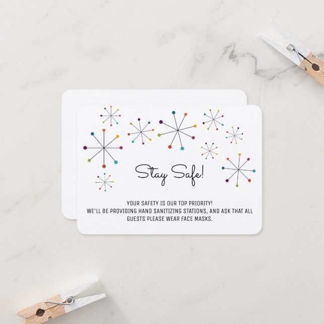 Cartões de Segurança de Casamento Atômico Moderno  (Frente/Verso In Situ)