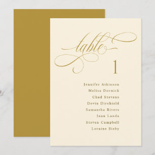 Cartões de Sinal de Gráfico de Casamento Dourado E