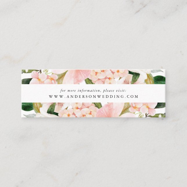 Cartões de Site de Noivado Floral Spring Blush (Frente)