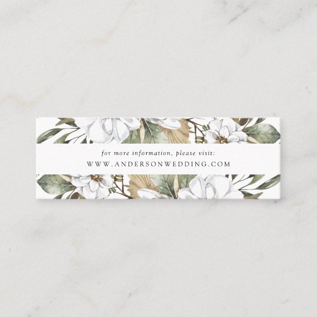 Cartões de sites de casamento Boho White Floral &  (Frente)