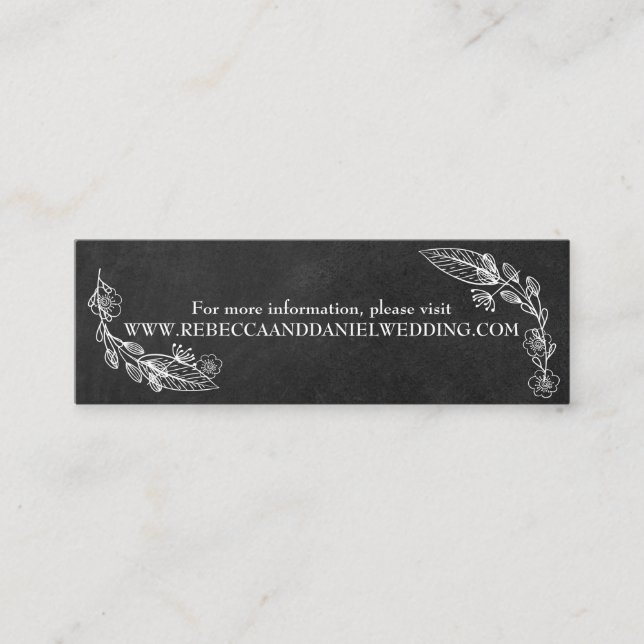 Cartões De Sítio De Casamento Floral Retirados À M (Frente)